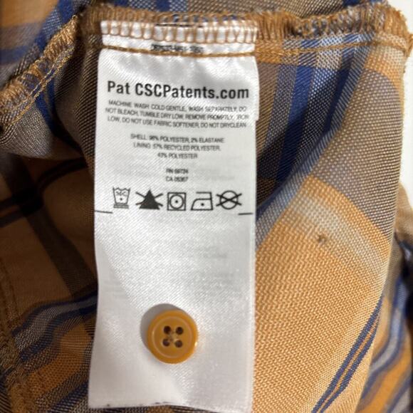 Columbia Shirt Women XL Brown Plaid Roll Tab Long Sleeve Button Up Blouse Fall - Picture 5 of 12